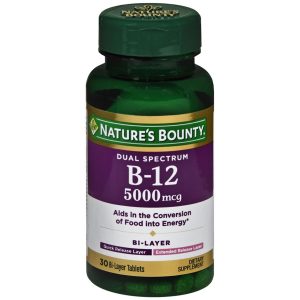 Nature's Bounty Dual Spectrum B-12 5000 mcg Bi-Layer Tablets - 30 TB
