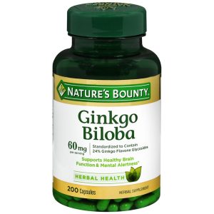 Nature's Bounty Ginkgo Biloba 60 mg per Serving Capsules - 200 CP