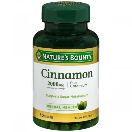 Nature's Bounty Cinnamon 2000 mg per Serving plus Chromium Capsules - 60 CP