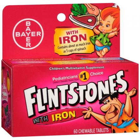 Flintstones Children's Multivitamin Supplement with Iron Chewable Tablets Assorted Flavors - 60 TB