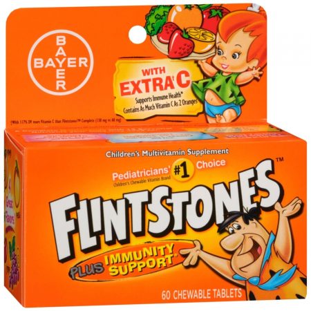 Flintstones Children's Multivitamin Supplement plus Immunity Support Chewable Tablets Assorted Flavors - 60 TB