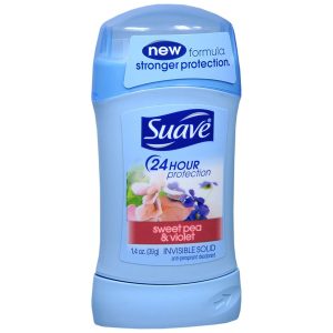 Suave 24 Hour Protection Anti-Perspirant Deodorant Invisible Solid Sweet Pea and Violet - 1.4 OZ