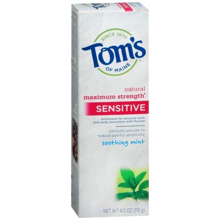 Tom's of Maine Sensitive Toothpaste for Cavity Prevention with Fluoride Soothing Mint - 4 OZ