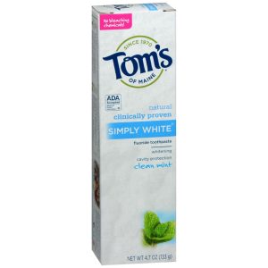 Tom's of Maine Simply White Fluoride Toothpaste Clean Mint - 4.7 OZ