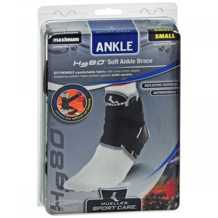 Mueller Sport Care Hg80 Soft Ankle Brace Maximum Support Compression Black Small 49711 - 1 EA