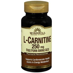 Windmill L-Carnitine 250 mg Free Form Amino Acid Capsules - 50 CP