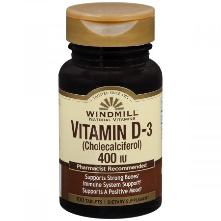 Windmill Vitamin D-3 (Cholecalciferol) 400 IU Tablets - 100 TB