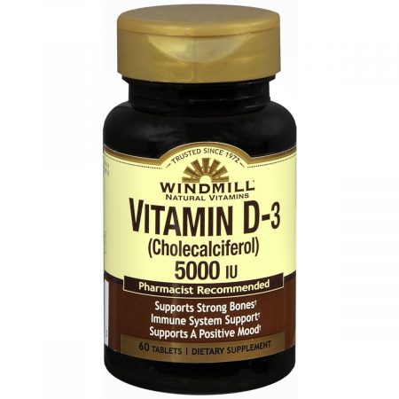 Windmill Vitamin D-3 (Cholecalciferol) 5000 IU Tablets - 60 TB