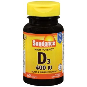 Sundance Vitamins High Potency D3 400 IU Vitamin Supplement Tablets - 60 TB