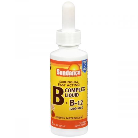 Sundance Vitamins B + B12 Complex  1200 mcg Liquid Natural Berry Flavor - 2 OZ