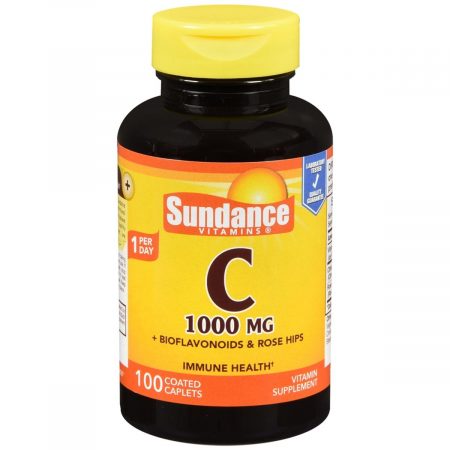 Sundance Vitamin C 1000 mg + Bioflavonoids & Rose Hips Coated Caplets - 100 CP
