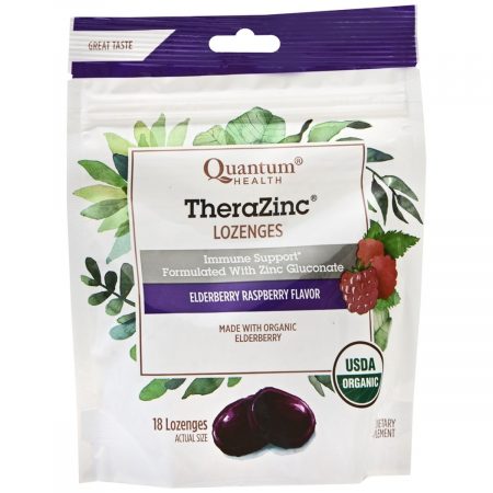 Quantum Health TheraZinc Lozenges Elderberry Raspberry - 18 EA