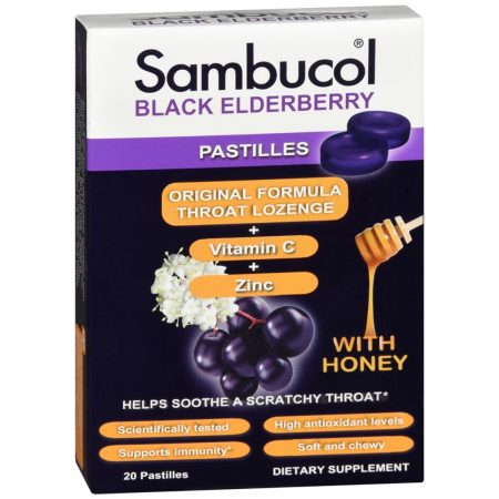 Sambucol Black Elderberry Pastilles with Honey - 20 EA