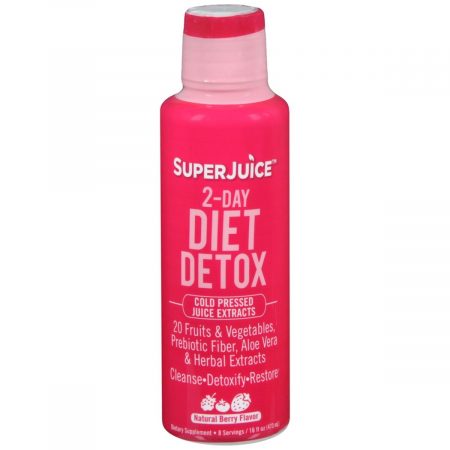 Super Juice 2-Day Diet Detox Cold Pressed Juice Extracts Natural Berry Flavor - 16 OZ