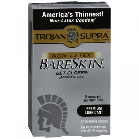 TROJAN Supra BareSkin Lubricated Polyurethane Condoms - 6 EA