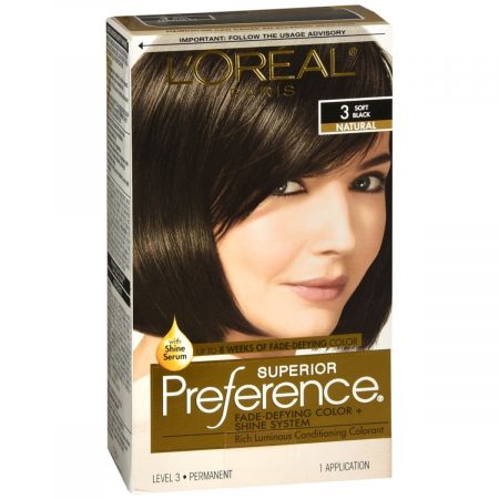 L'Oreal Superior Preference Fade-Defying Color + Shine System Soft Black 3 (Natural) - 1 EA