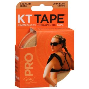 KT Tape Kinesiology Therapeutic Tape Pro Strips Stealth Beige - 20 EA
