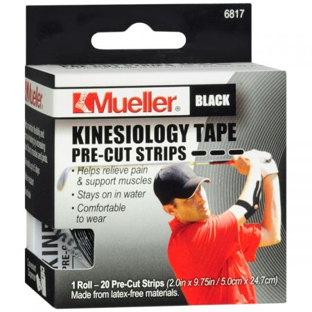 Mueller Kinesiology Tape Pre-Cut Strips Black 6817 - 1 EA