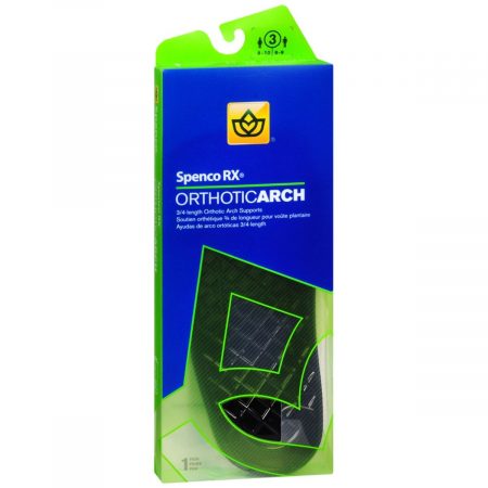 Spenco RX Orthotic Arch Supports 3/4 Length Size 3 - 1 PR