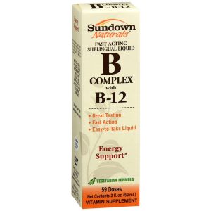 Sundown Naturals Fast Acting Sublingual Liquid B Complex with B-12 - 2 OZ