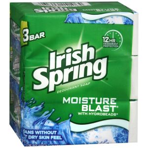 Irish Spring Deodorant Soap Bars 3 Pack Moisture Blast - 11.25 OZ