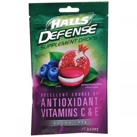 Halls Defense Supplement Drops Pomegranate Berry - 17 EA