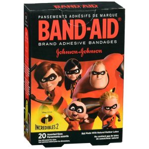 BAND-AID Adhesive Bandages Disney Pixar Incredibles 2 Assorted Sizes - 20 EA