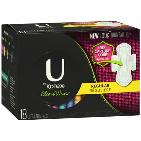 U by Kotex Clean Wear Ultra Thin Pads Regular - 18 EA