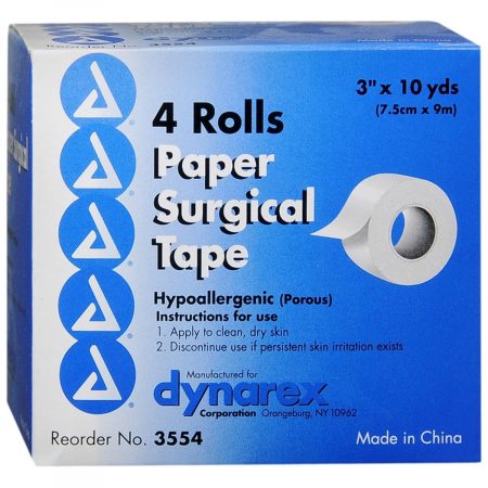 Dynarex Paper Surgical Tape Hypoallergenic 3 Inches x 10 Yards - 40 YD