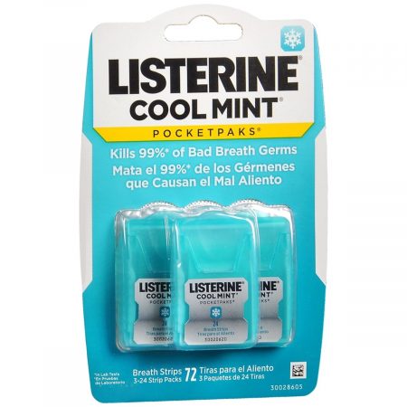 Listerine PocketPaks Breath Strips Cool Mint - 72 EA