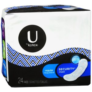 U by Kotex Security Maxi Pads Regular - 24 EA