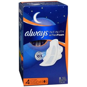 Always Infinity FlexFoam Pads With Wings Size 4 Overnight - 28 EA