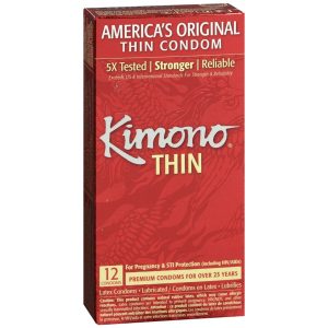 Kimono Thin Latex Lubricated Condoms - 12 EA