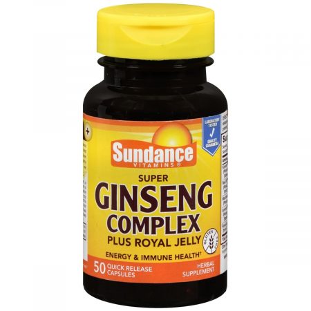 Sundance Vitamins Super Ginseng Complex Plus Royal Jelly Quick Release Capsules - 50 CP